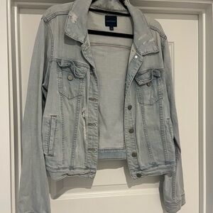 Distressed Light Wash Denim Jacket